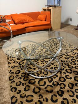 Glass table coffee table set of 3