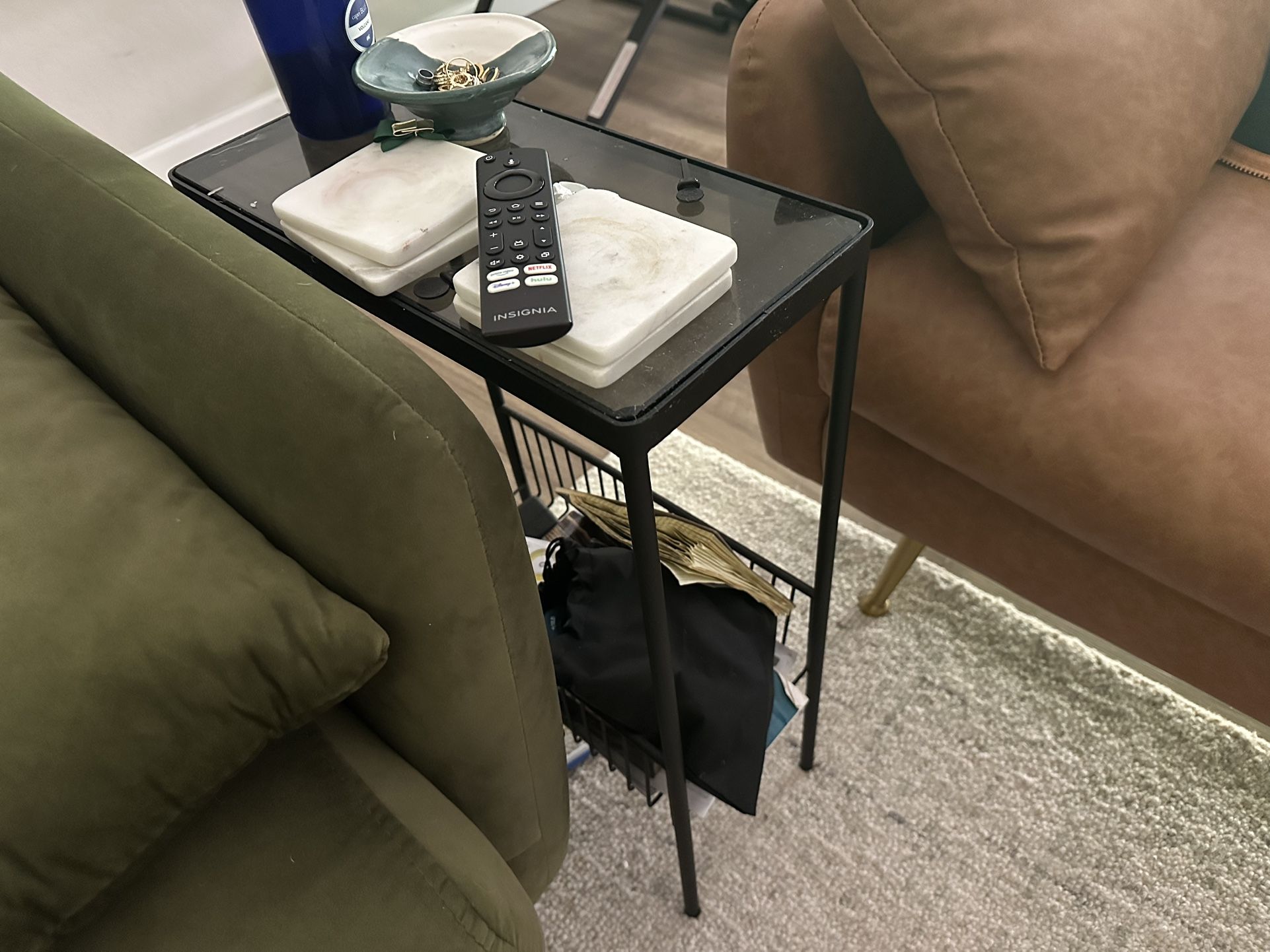 End Table Glass And Metal 