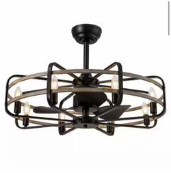 30 in. Black Caged Chandelier Ceiling Fan