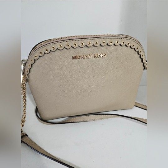 Michael Kors Beige Leather Crossbody Bag