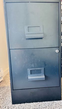 Black 2-Drawer Locking Metal Filing Cabinet