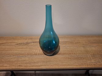 Teal Glass Bud Vase Long Neck