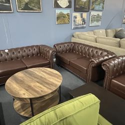 Pu sofa three piece set，$650/3pc