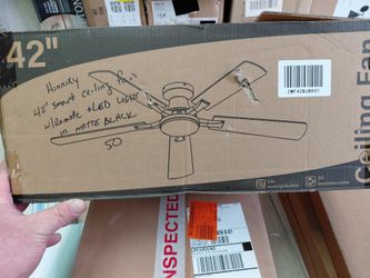 Hinnixy 42" Smart Ceiling Fan With Led Light And Remote In Matte Black