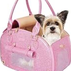 New Pet Glitter Pink Carrier  Retails $89 One tiny corner is missing glitter