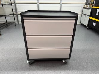 Metal 3 drawer rolling cabinet