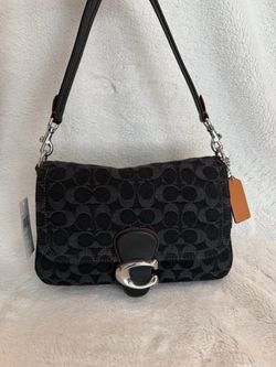 Coach Black Denim Tabby