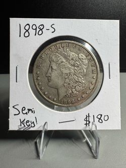 1898-S Morgan Silver Dollar $1 90% Silver San Francisco Raw Coin
