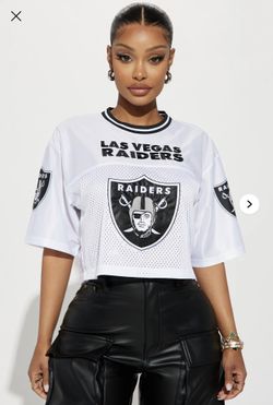 Raiders Cropped Mesh Top Ladies Raiders Womans Football Jersey Sexy Top Large