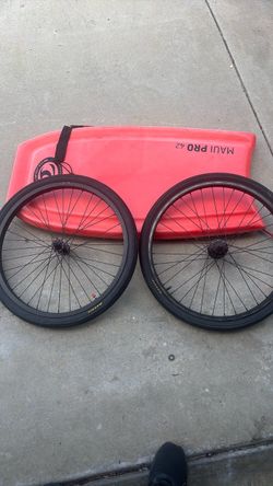 24” bmx wheels 9T cassette rear hub good condition comes with tubes and tires
