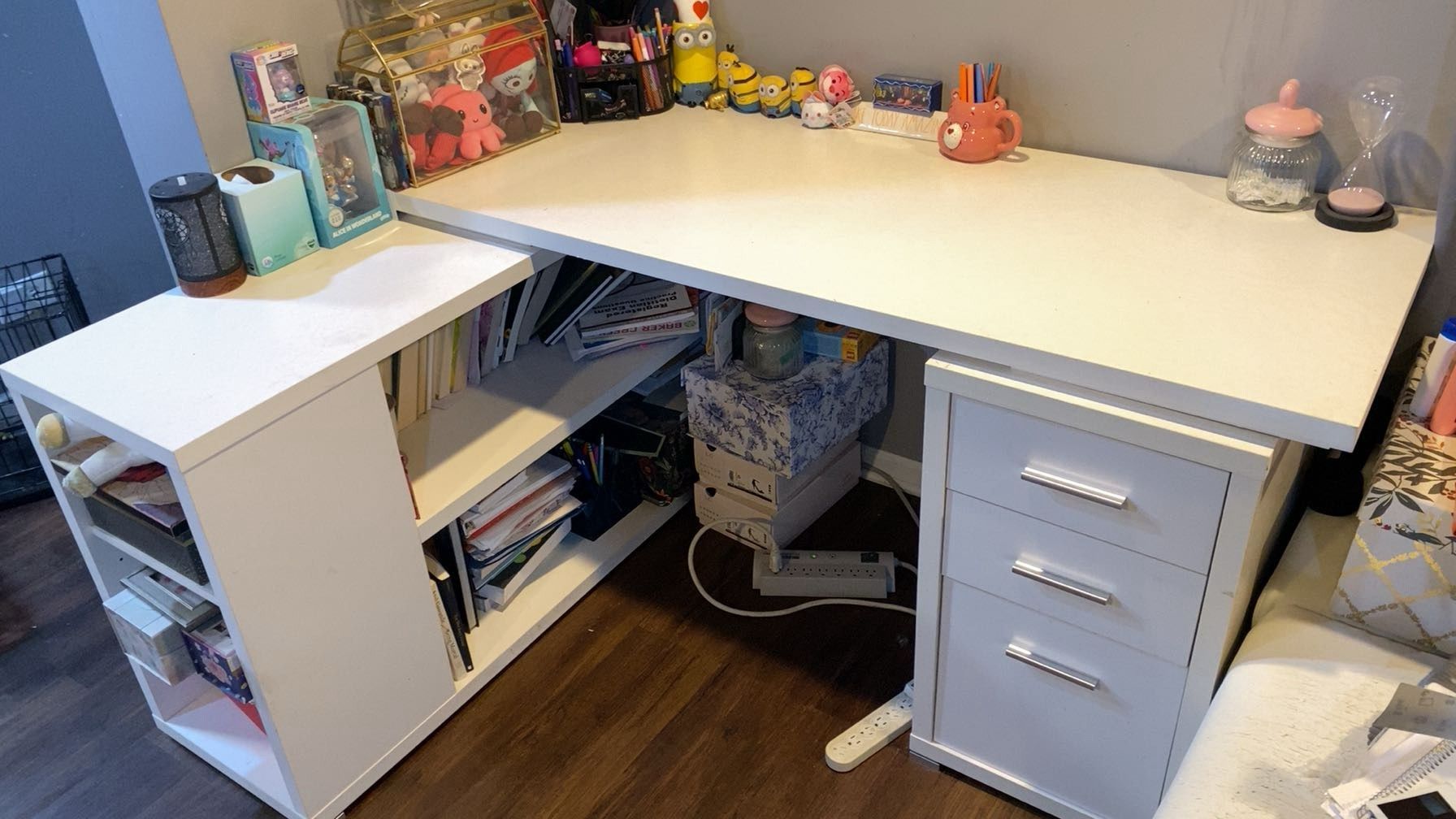 White L Shaped Desk