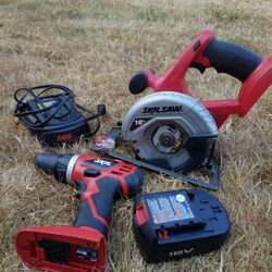 SKIL 2680-10 18v Drill And 5 3/8" Circular Saw Combo.  Needs New Battery