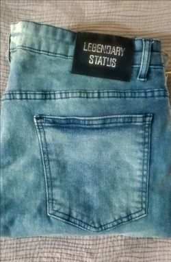 Legendary status stacked destressed jeans