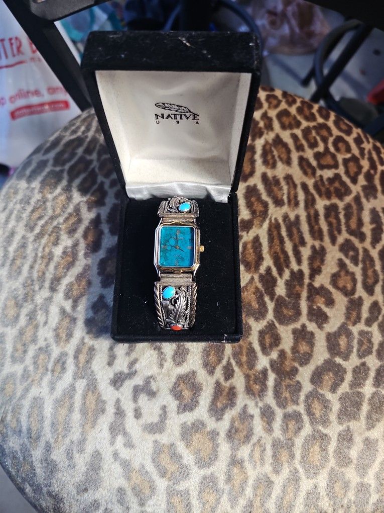 Womens Navajo Sterling Silver Native Watch