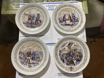 D'arceau LIMOGES LAFAYETTE LEGACY Set of 4 Collectors Plates/American Revolution