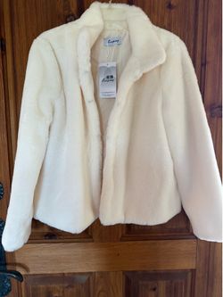 Faux white coat