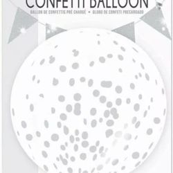 Silver 36 Inch Clear Confetti Balloons Party Supplies for Any Occasion