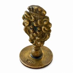 Vintage Italian Brass Scorpio Wax Seal Stamp Ornate Handle