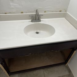 Bathroom vanity top sink with faucet 