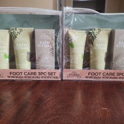 Both For $10 - Studio selection 3 Pc Foot care Set- Lotion, Scrub & Salt-Lemon Scent