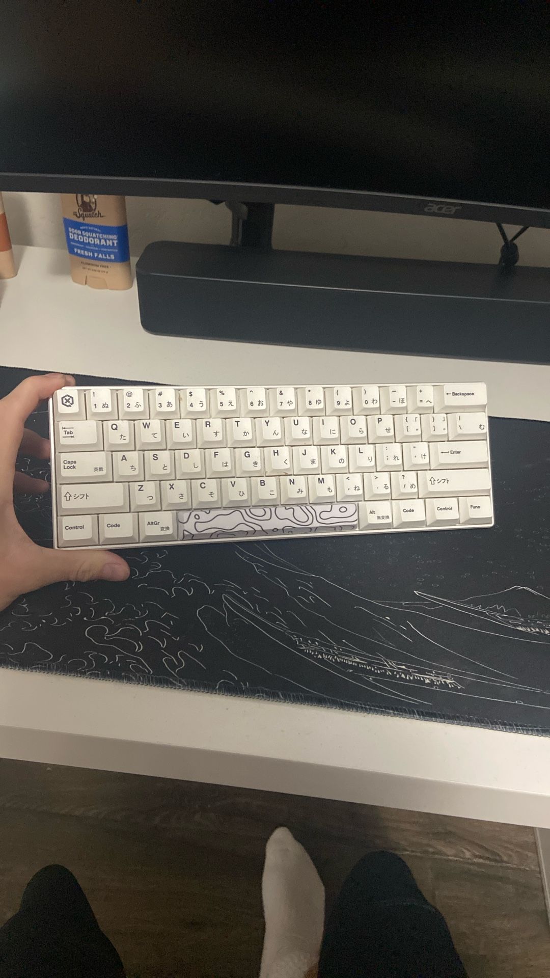 Rk61 Keyboard New Key caps And Banana Cream Switches 