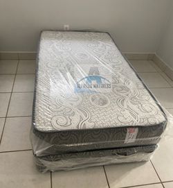 NEW TWIN SIZE 38x75” MATTRESS AND BOX SPRING-2pcs