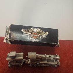 Harley-Davidson Collectible Pewter Metal Train with Box An American Legend