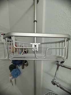 Tension Pole Shower Caddy Anodized Aluminum, Rust-Proof