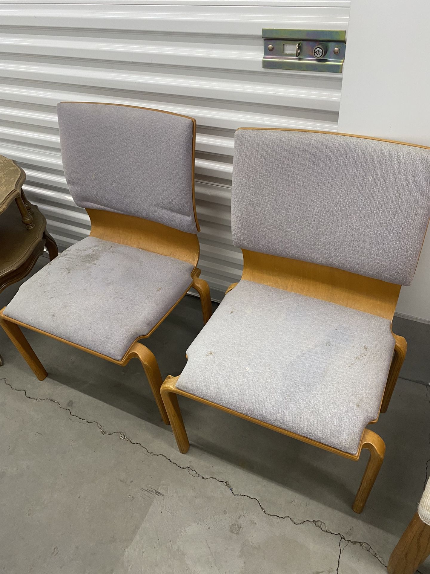 1970s Saunders Designare Plycraft Dining Chair set of two could use reupholstery