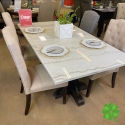 Gerardo Real Marble Dinings Sets Tables and 4 Chairs Finance and Delivery Available 