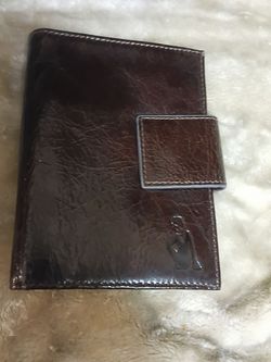 Vintage Helen walsh brown shiny leather bifold wallet