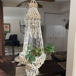 Vintage Oval Seashell Plant Hanger
