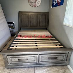 Queen Bed Frame With 2 Drawers