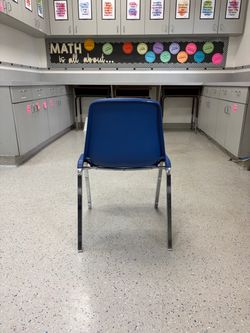 Blue plastic chairs