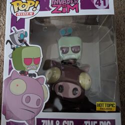 Funko Pop Zim And Gir On The Pig - Hot Topic Exclusive