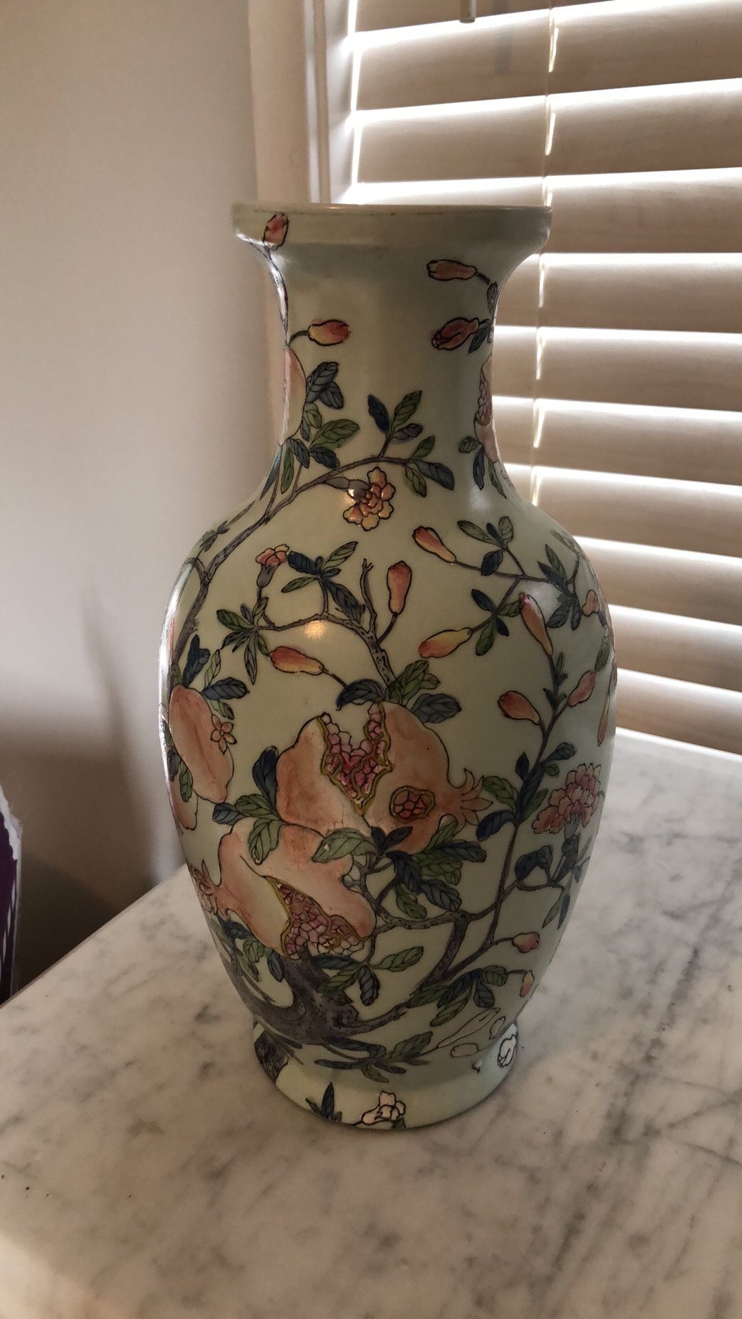 Beautiful vase From Macau China 12” tall