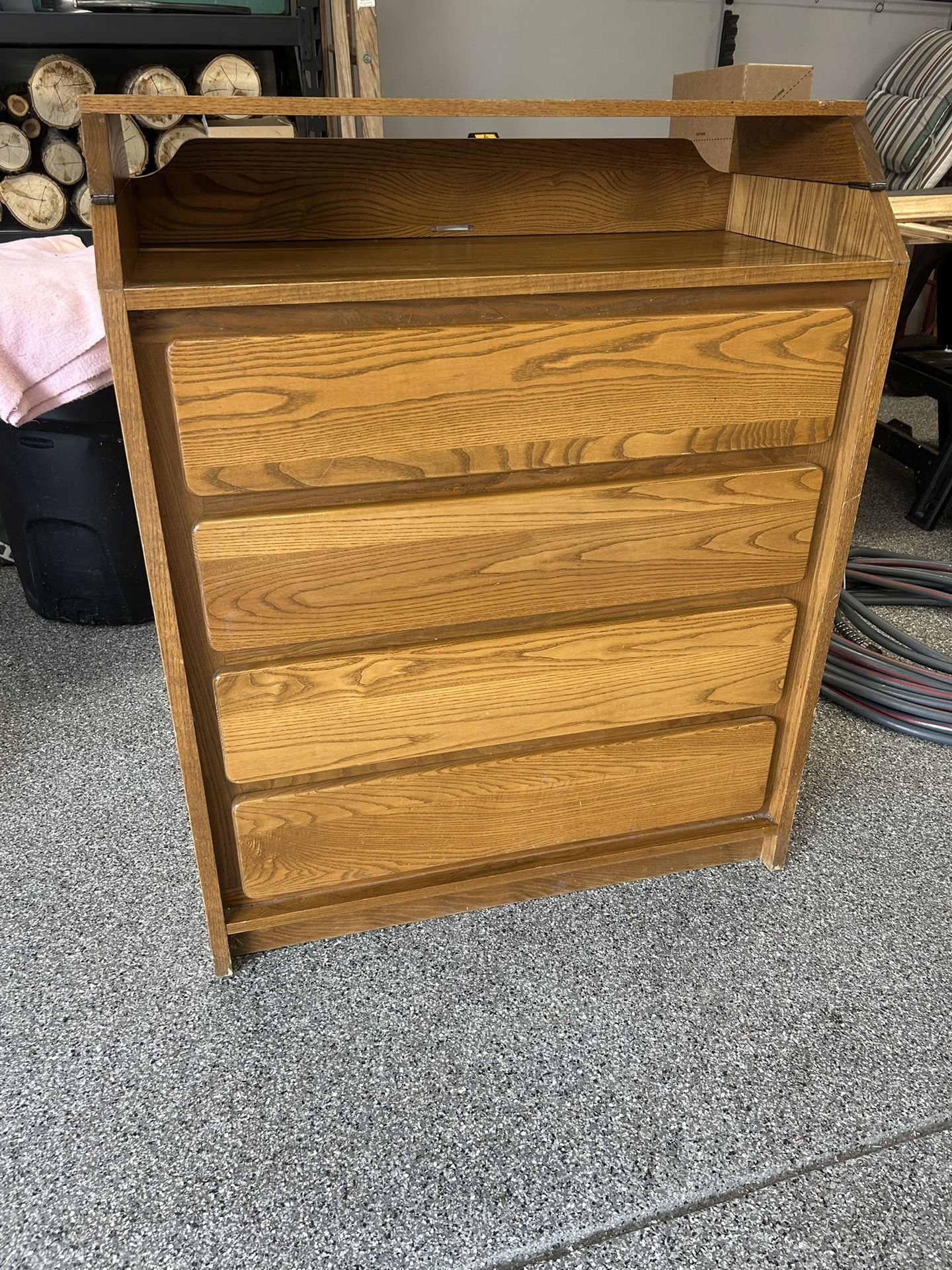 Oak Dresser With Changing Table Top