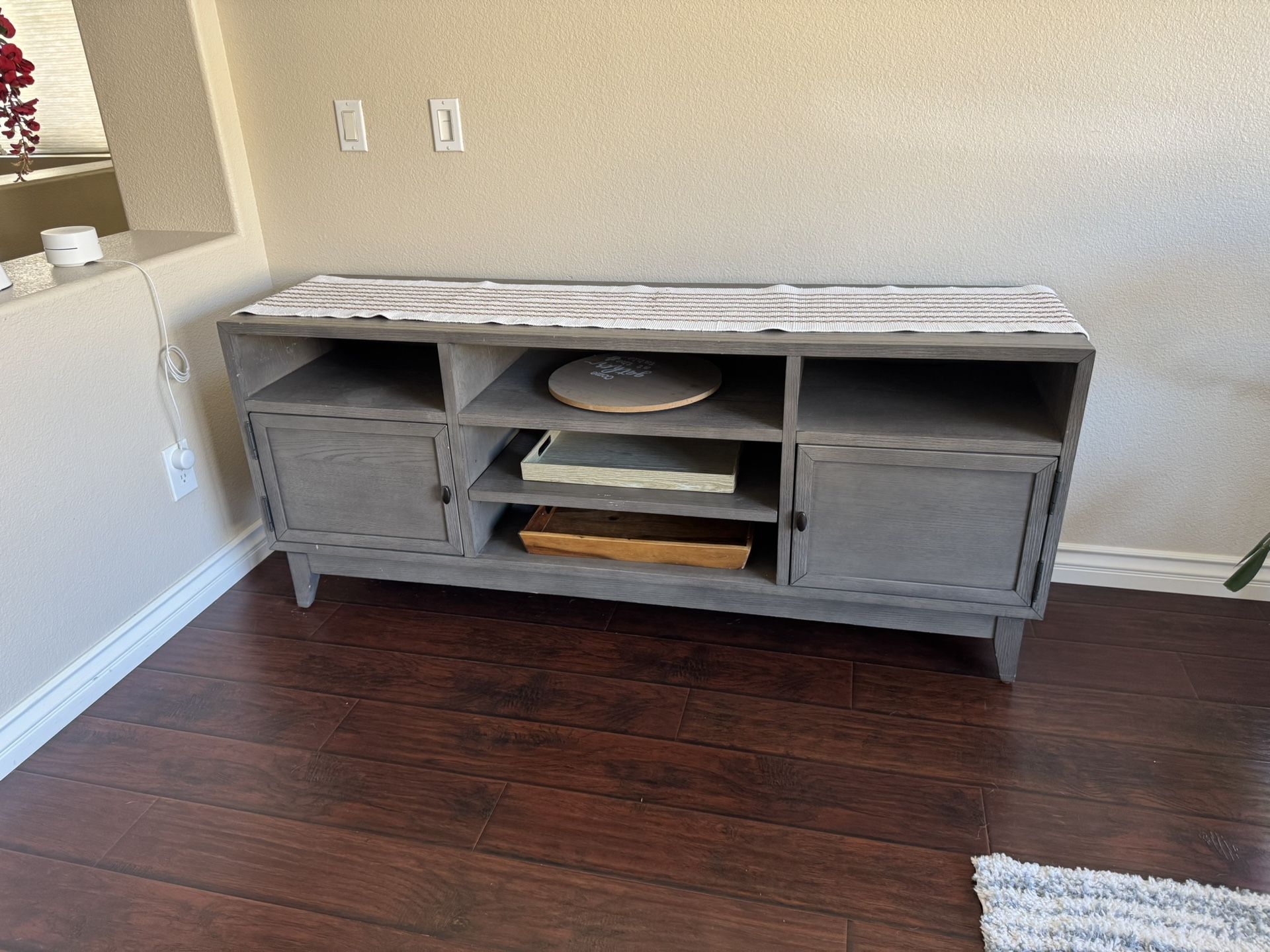 Stylish Grey Wood Console / TV Stand