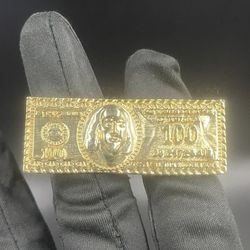 Gold dollar bill double ring