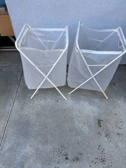 Used 2 IKEA folding laundry plastic bags/metal stand