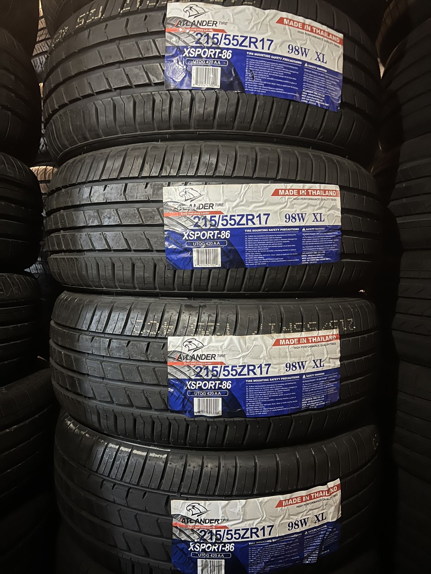 215/55/17 New Tires Set Of 4 Atlander Installed And Balanced Set De 4 Llantas Nuevas Instaladas Y Balanceadas 