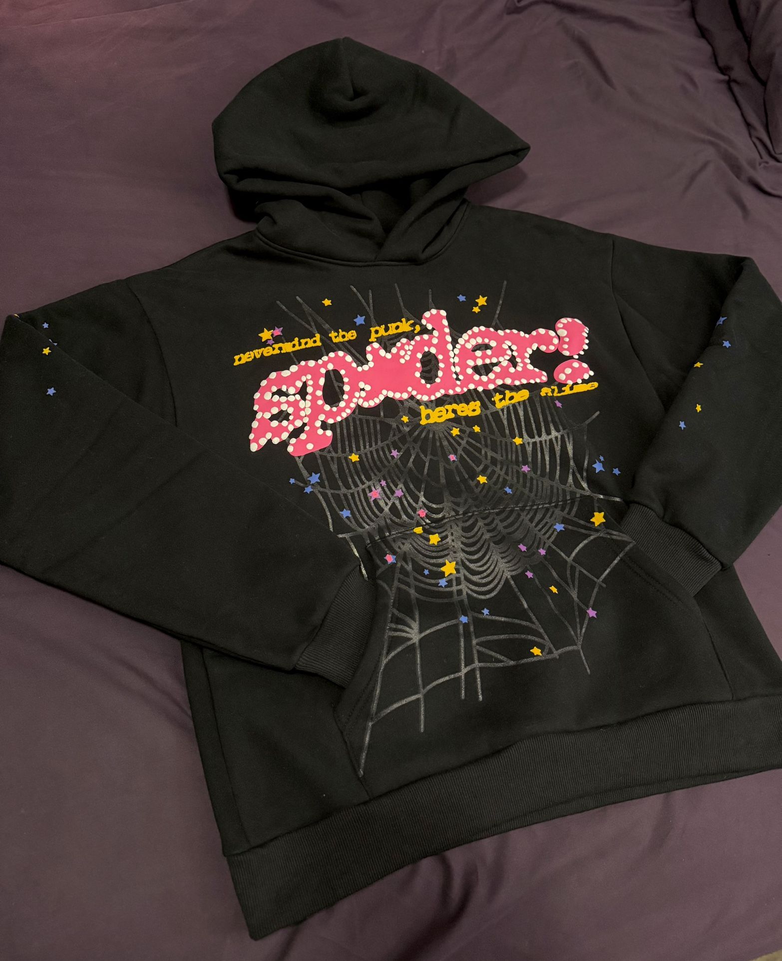 Sp5der Hoodie P*nk V2 Black Size (S)