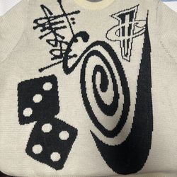 Nike Stussy Cream Knit Sweater size M USED