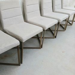 6 Dining Chairs Only Tosca Brand - Light Cream Grey 1st $199 W/ Covers Chairs Have Stains. Each Chair Was $250 Each.  1st $199 Dining Chairs 