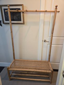 Entry coat rack and shoe bench