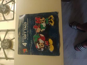 Four Strung Dimensional Foam Gift Tags Disney Mickey And Minnie