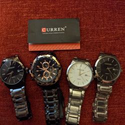  4 Men's Curren Watches ,1 For  Larger Wrist Of ANY SEX 