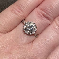 Diamond Moissanite Ring S925 Sz 7