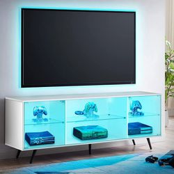 Modern TV stand Entertainment Center With LED Light 