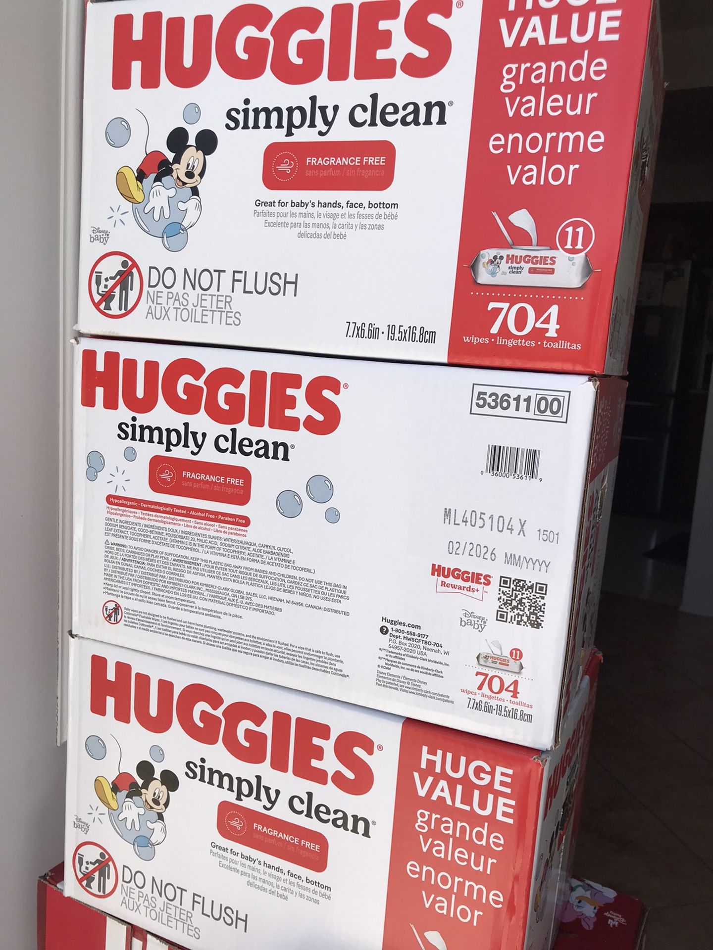 Huggies Simply Clean 704 Wipes 